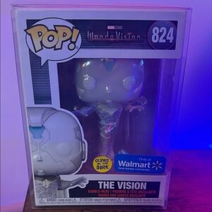 Funko Pop! The Vision Glow Figure - Silver and Blue